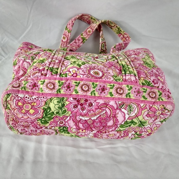 VERA BRADLEY Pink Floral TOGGLE TOTE Cotton - Picture 6 of 8